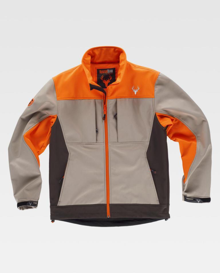Workshell Workteam S8625 Beige / Naranja Flúor / Marrón