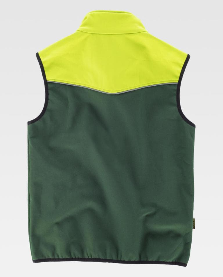 Chaleco Workteam S9316 Verde Oscuro / Amarillo Flúor