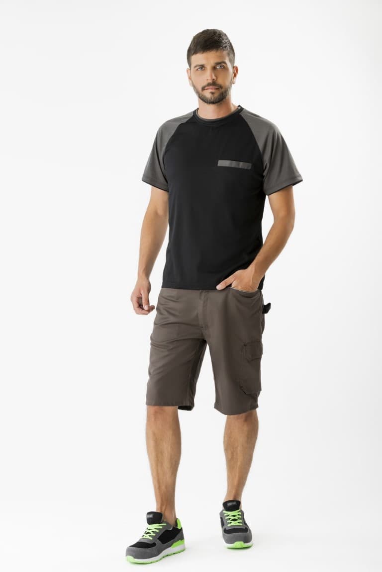 Bermuda Workteam WF1017 Gris Oscuro / Negro