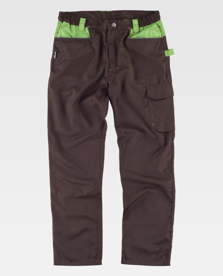 Pantalón Workteam WF1050 Marrón / Verde Lima