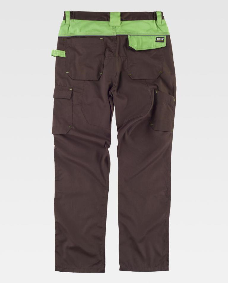 Pantalón Workteam WF1050 Marrón / Verde Lima