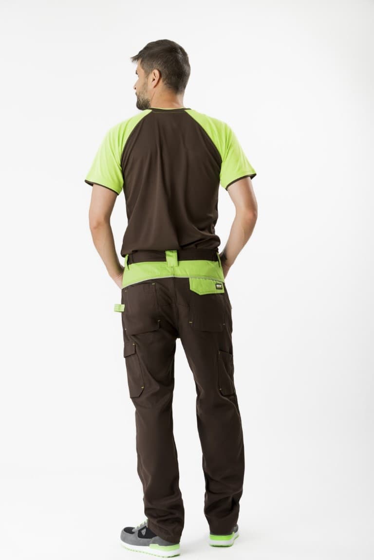 Pantalón Workteam WF1050 Marrón / Verde Lima
