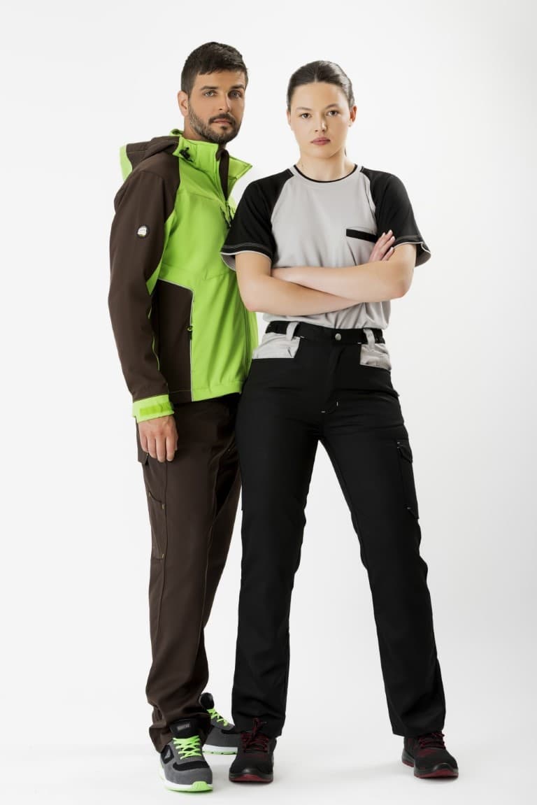 Pantalón Workteam WF1050 Marrón / Verde Lima