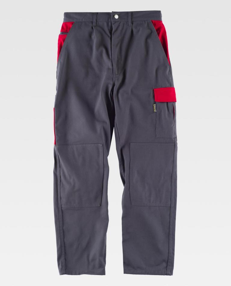 Pantalón Workteam WF1550 Gris / Rojo