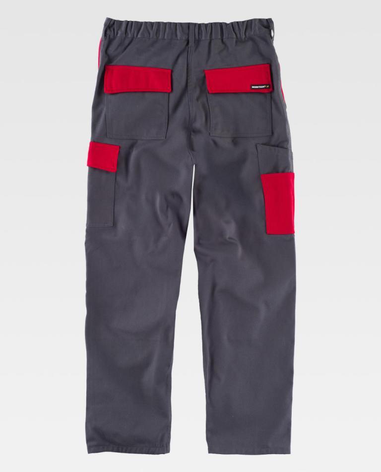 Pantalón Workteam WF1550 Gris / Rojo