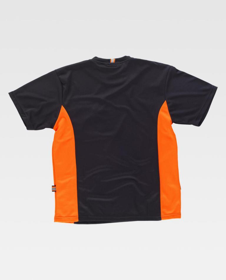 Camiseta Workteam WF1616 Negro / Naranja Flúor