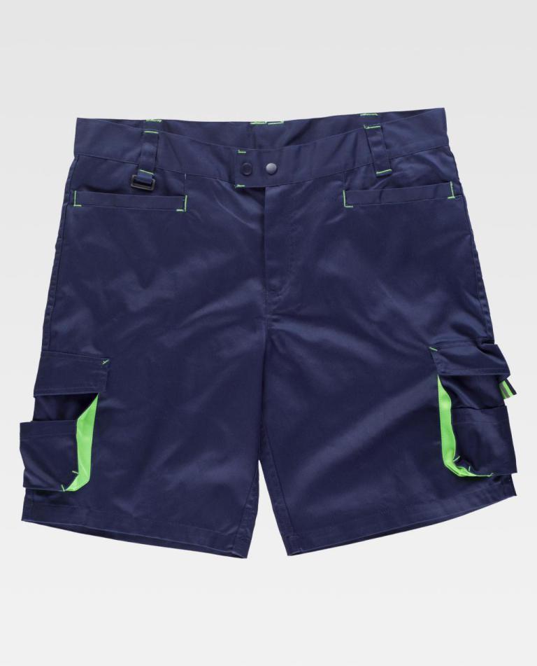 Bermuda Workteam WF1617 Marino / Verde Flúor