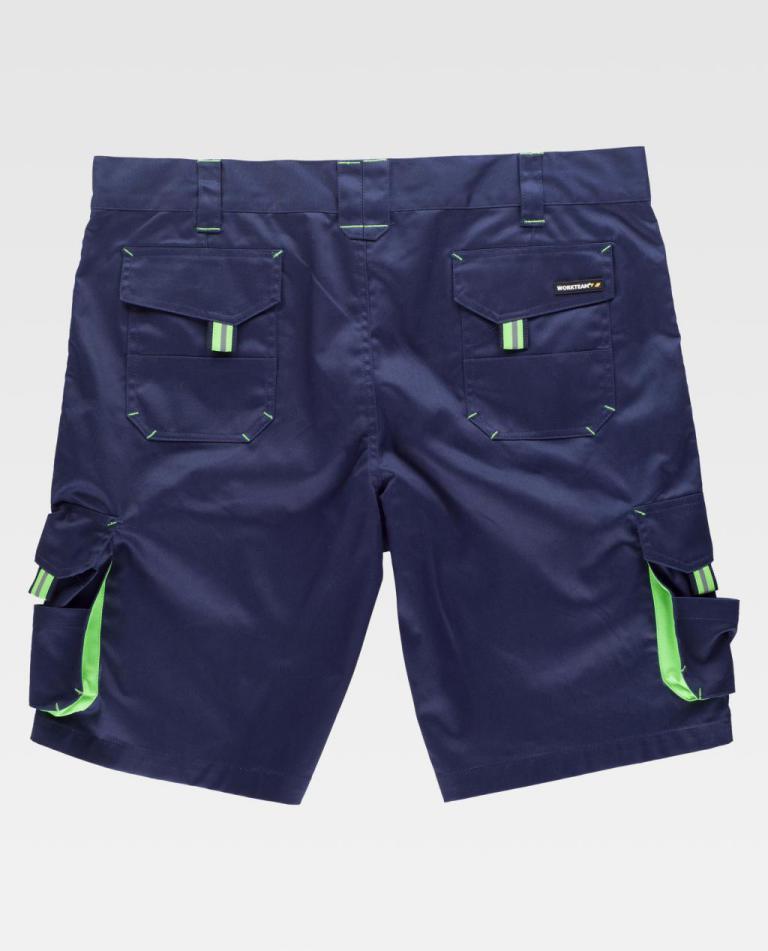 Bermuda Workteam WF1617 Marino / Verde Flúor