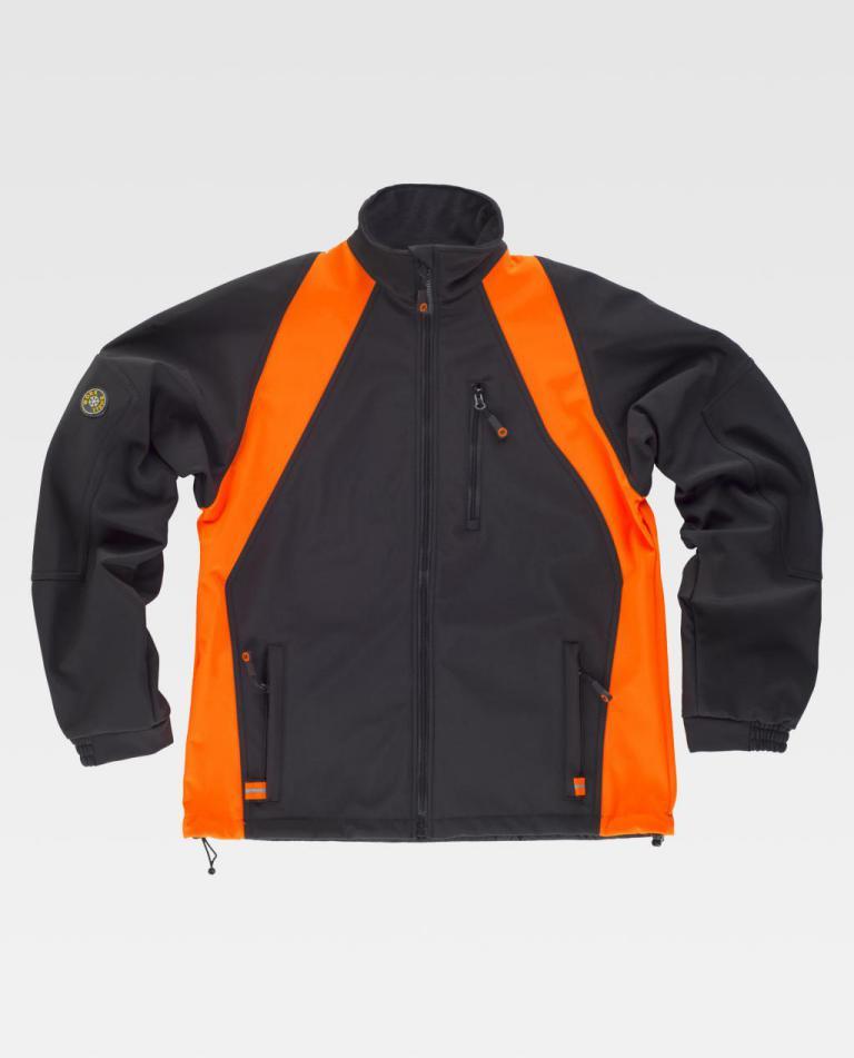 Workshell Workteam WF1640 Negro / Naranja Flúor
