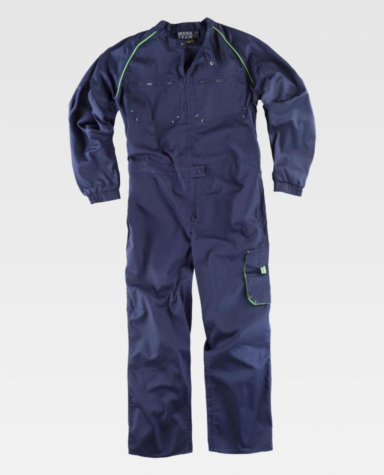 Buzo Workteam WF1642 Marino / Verde Flúor