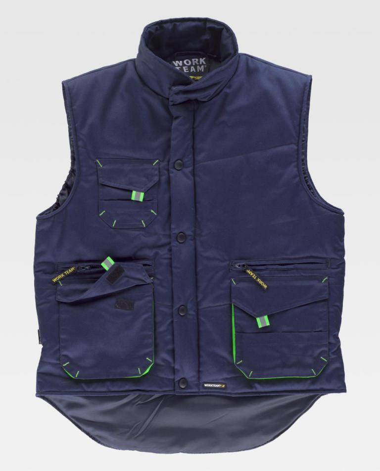 Chaleco Workteam WF1680 Marino / Verde Flúor