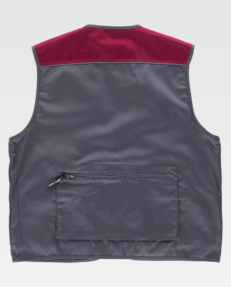 Chaleco Workteam WF1854 Gris / Granate