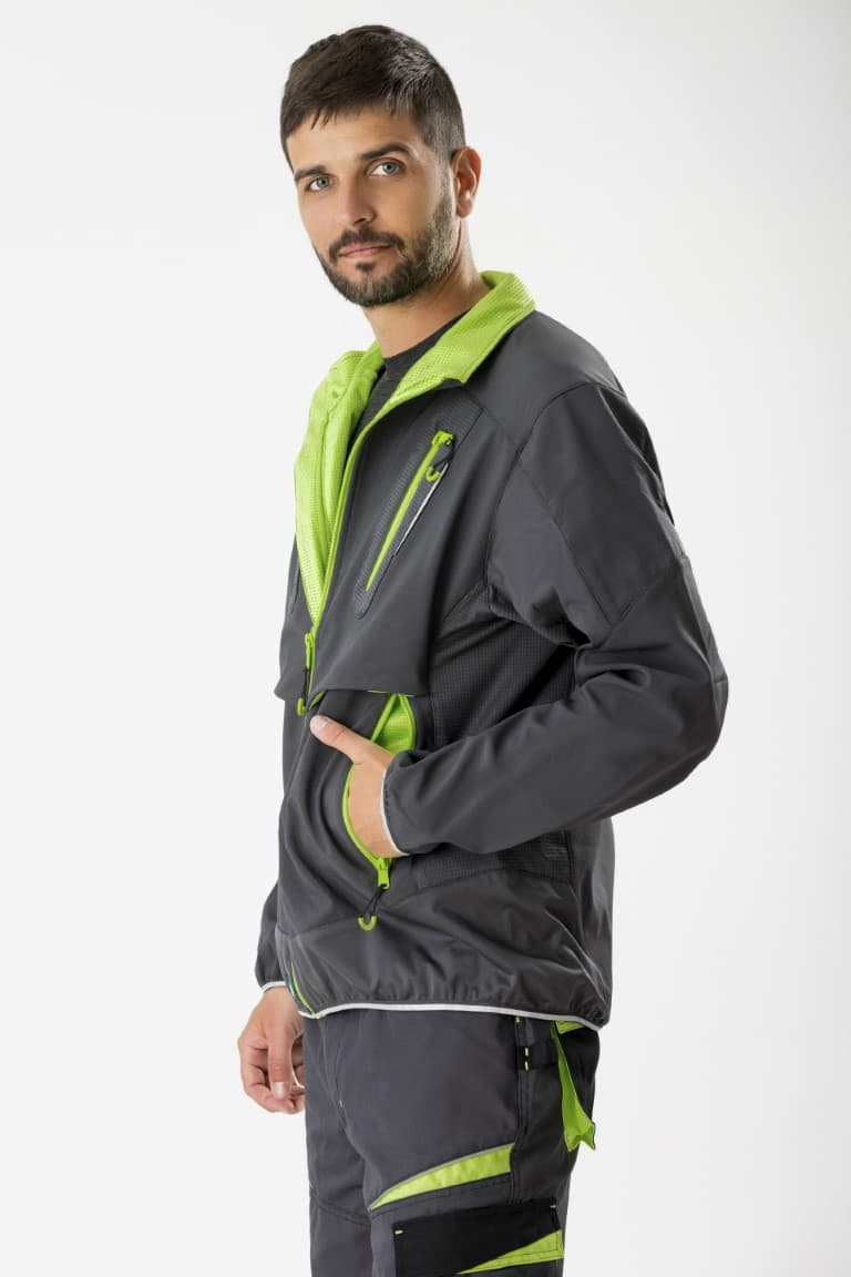 Workshell Workteam WF2700 Gris Oscuro / Verde Lima
