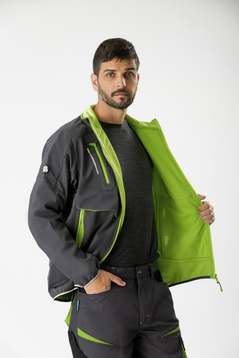 Workshell Workteam WF2700 Gris Oscuro / Verde Lima