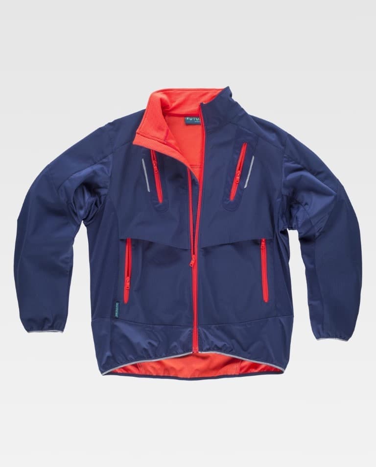 Workshell Workteam WF2700 Marino / Rojo Flúor