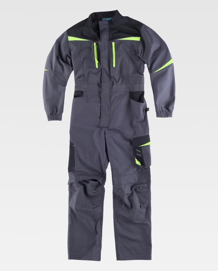 Buzo Workteam WF2720 Gris Oscuro / Negro / Verde Lima