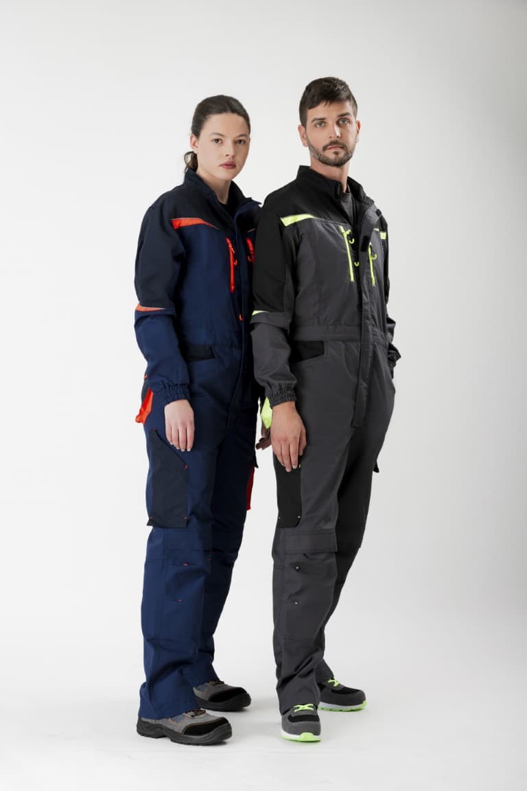 Buzo Workteam WF2720 Gris Oscuro / Negro / Verde Lima