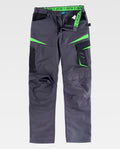 Pantalón Workteam WF2750 Gris Oscuro / Negro / Verde Lima