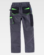Pantalón Workteam WF2750 Gris Oscuro / Negro / Verde Lima