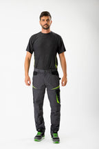 Pantalón Workteam WF2750 Gris Oscuro / Negro / Verde Lima