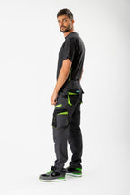 Pantalón Workteam WF2750 Gris Oscuro / Negro / Verde Lima