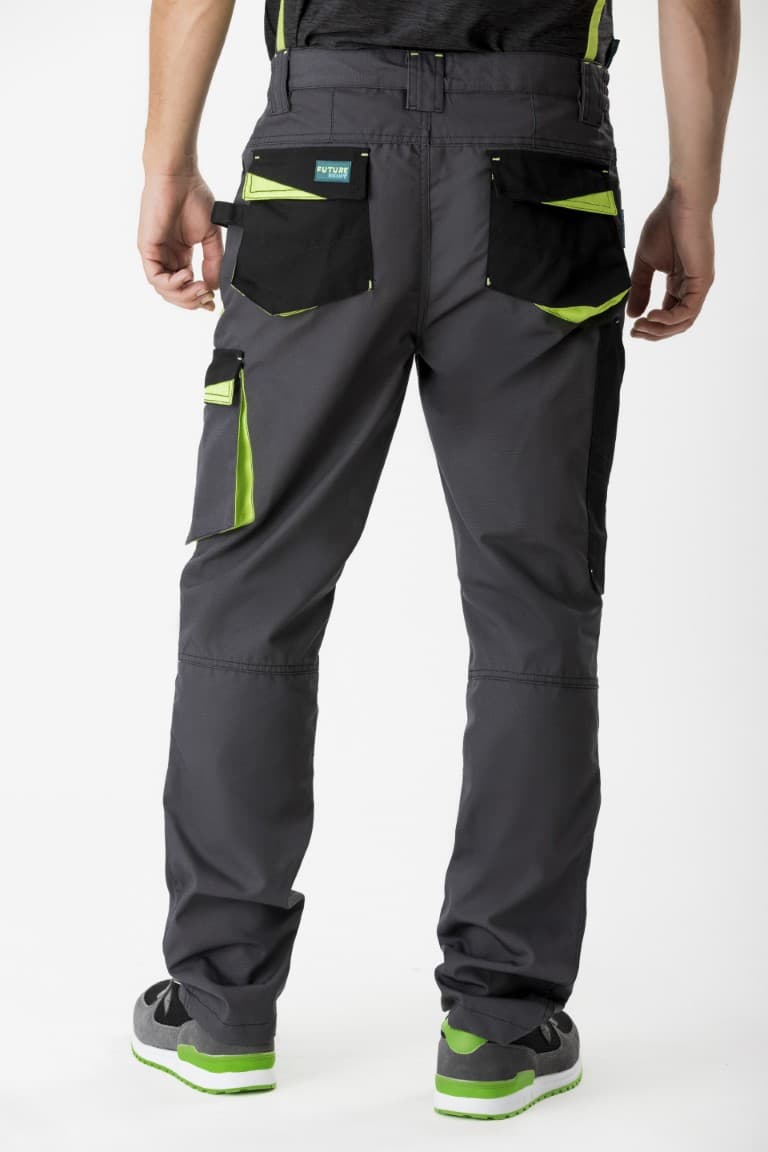 Pantalón Workteam WF2750 Gris Oscuro / Negro / Verde Lima