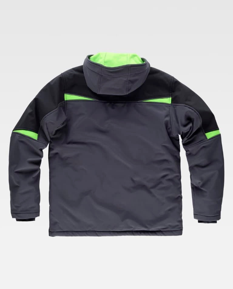 Parka Workteam WF2758 Gris Oscuro / Negro / Verde Lima