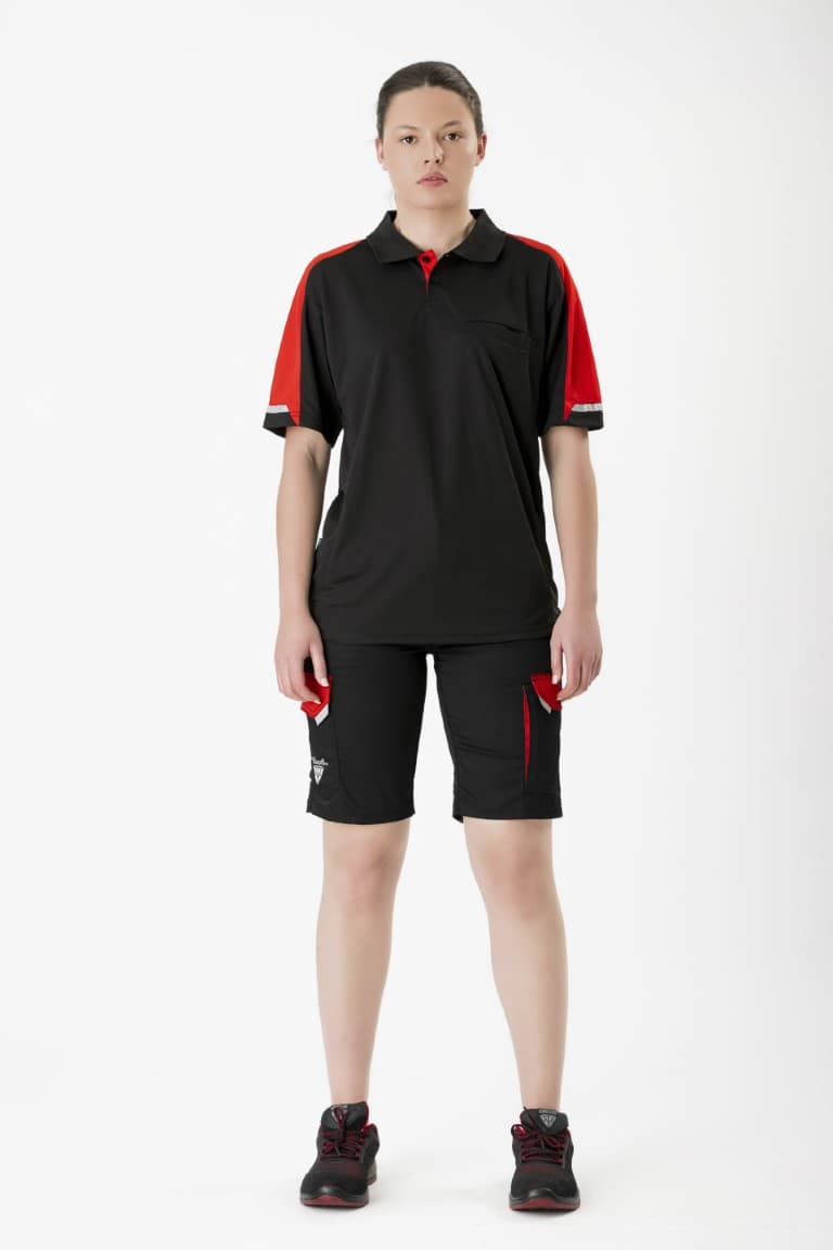 Bermuda Workteam WF2817 Negro / Rojo