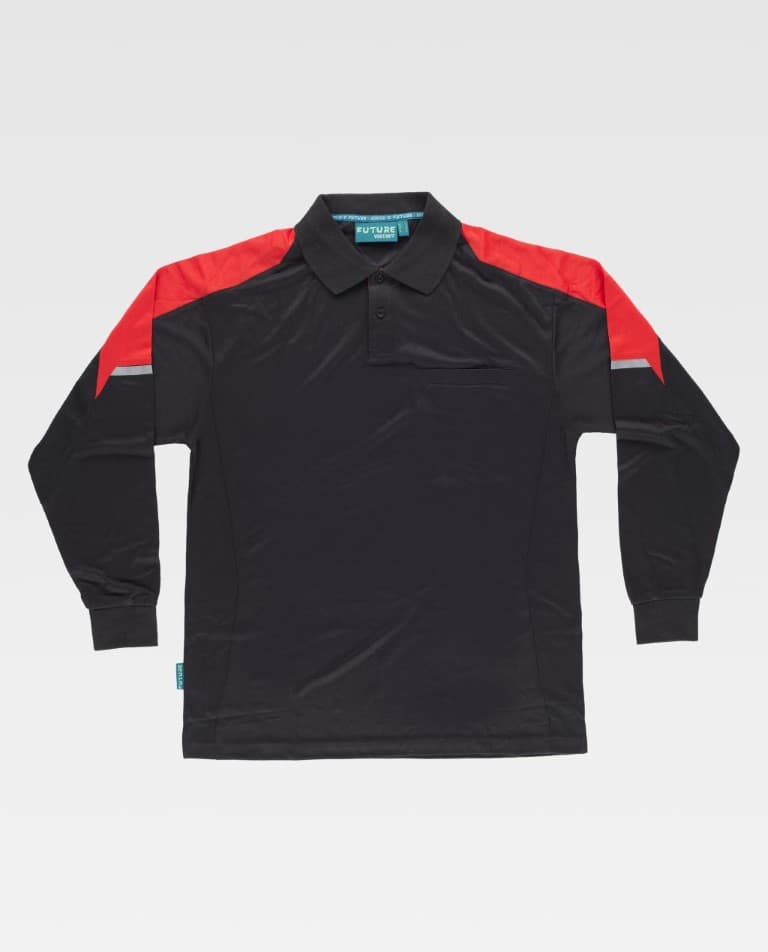 Polo Workteam WF2852 Negro / Rojo