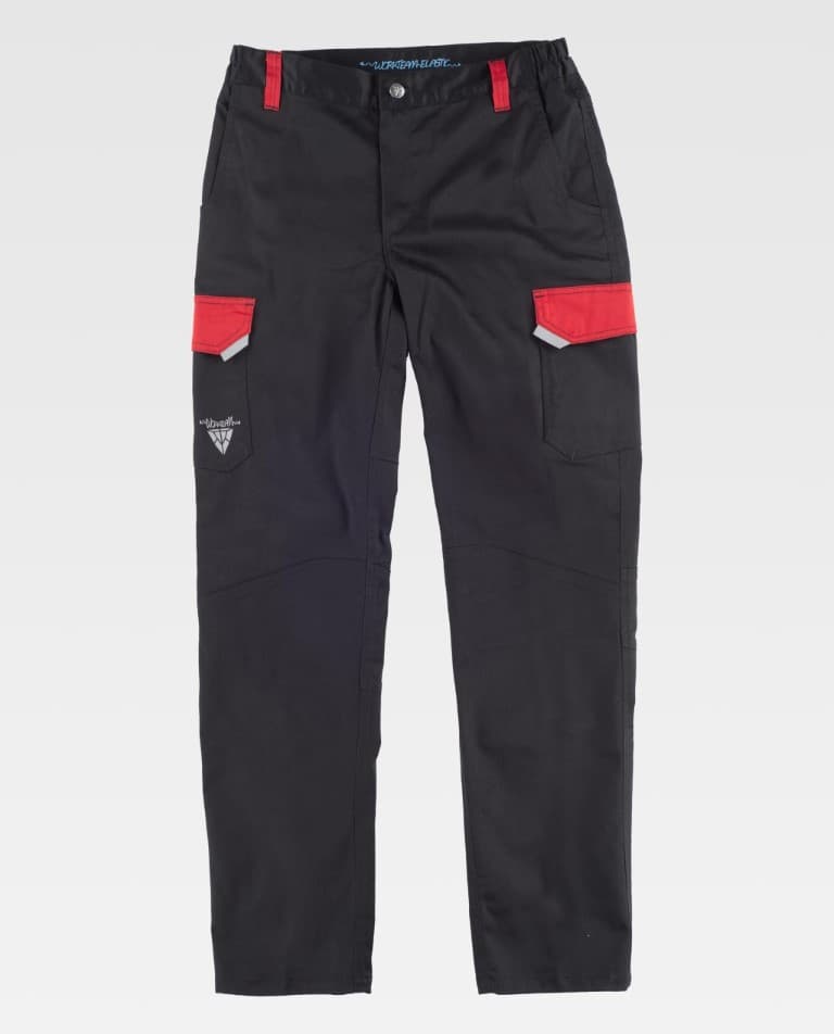 Pantalón Workteam WF2855 Negro / Rojo