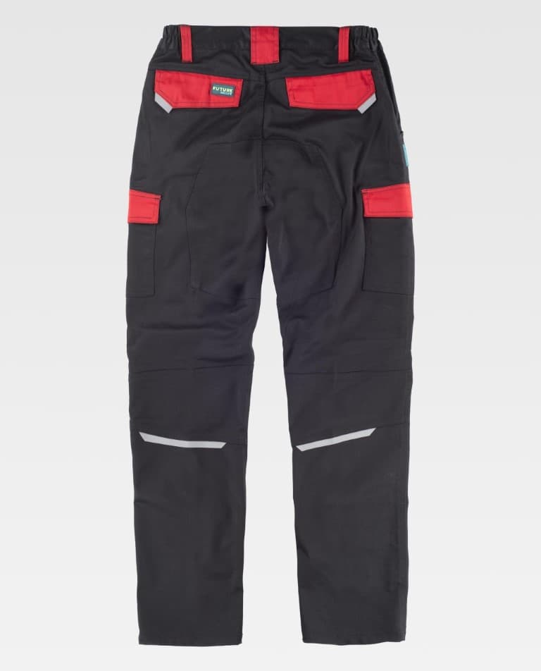 Pantalón Workteam WF2855 Negro / Rojo