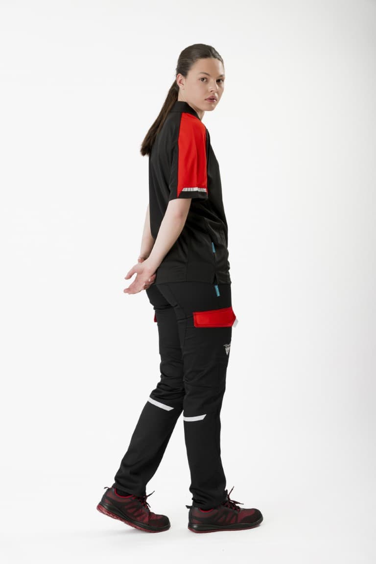 Pantalón Workteam WF2855 Negro / Rojo
