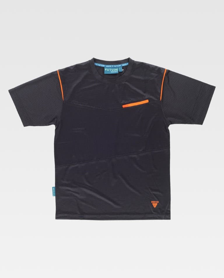 Camiseta Workteam WF3016 Gris Oscuro / Naranja Flúor
