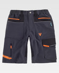 Bermuda Workteam WF3017 Gris Oscuro / Negro / Naranja Flúor
