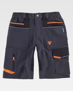 Bermuda Workteam WF3017 Gris Oscuro / Negro / Naranja Flúor