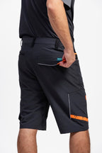 Bermuda Workteam WF3017 Gris Oscuro / Negro / Naranja Flúor
