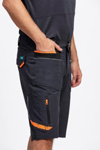 Bermuda Workteam WF3017 Gris Oscuro / Negro / Naranja Flúor