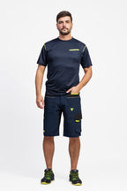 Bermuda Workteam WF3017 Marino / Negro / Amarillo Flúor