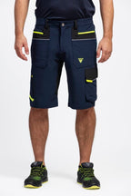 Bermuda Workteam WF3017 Marino / Negro / Amarillo Flúor