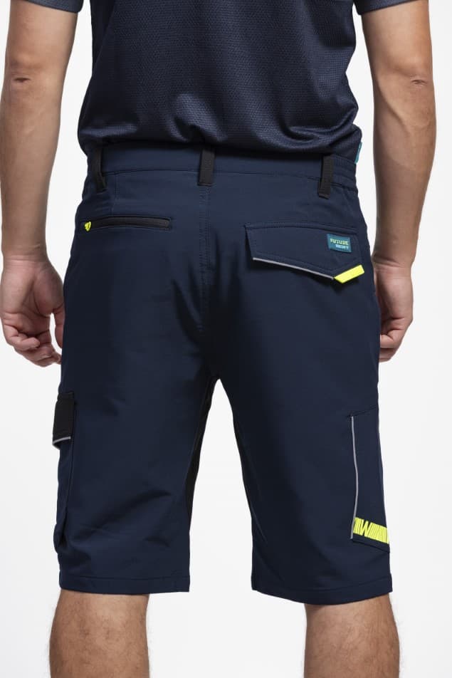Bermuda Workteam WF3017 Marino / Negro / Amarillo Flúor
