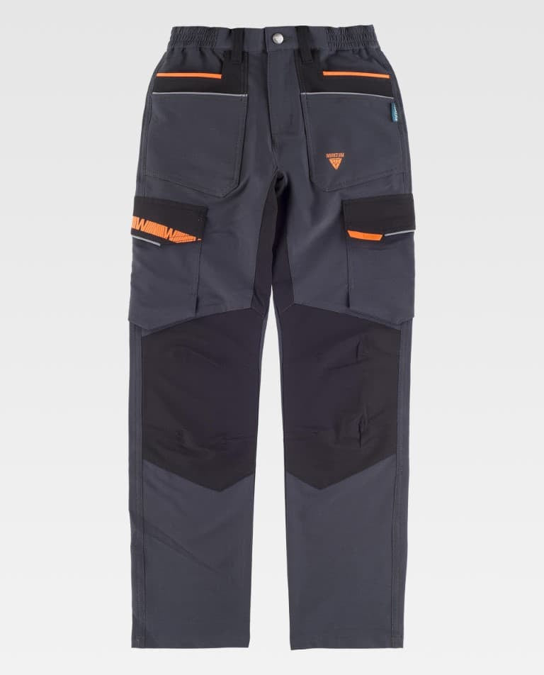 Pantalón Workteam WF3050 Gris Oscuro / Negro / Naranja Flúor