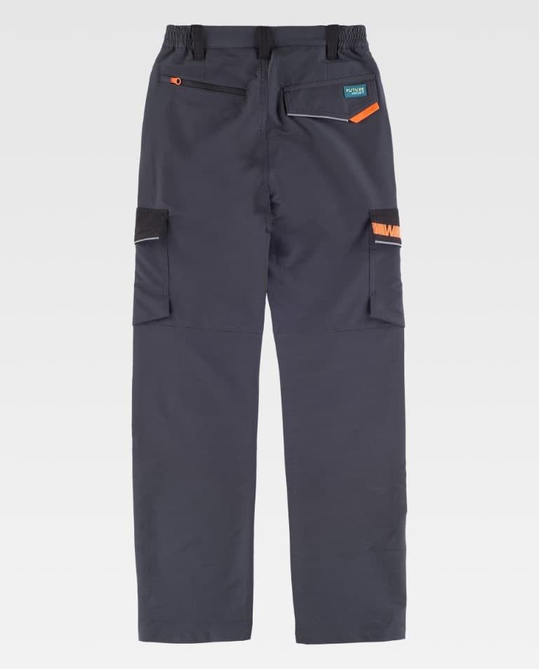 Pantalón Workteam WF3050 Gris Oscuro / Negro / Naranja Flúor
