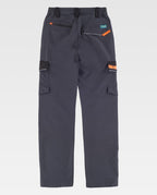 Pantalón Workteam WF3050 Gris Oscuro / Negro / Naranja Flúor