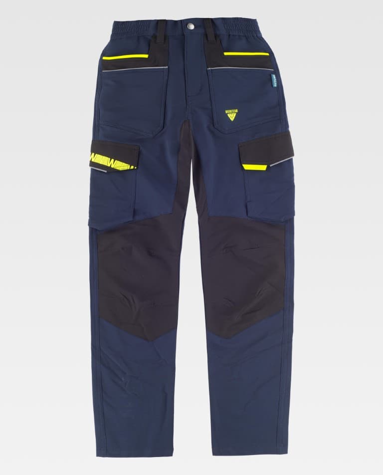 Pantalón Workteam WF3050 Marino / Negro / Amarillo Flúor