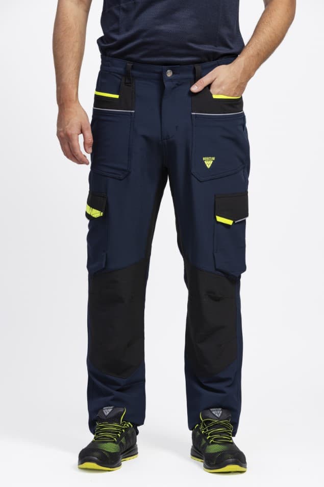 Pantalón Workteam WF3050 Marino / Negro / Amarillo Flúor