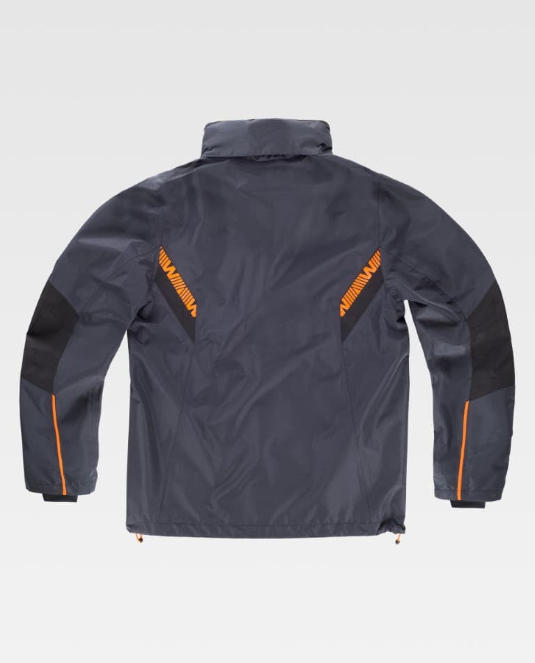 Impermeable Workteam WF3058 Gris Oscuro / Negro / Naranja Flúor