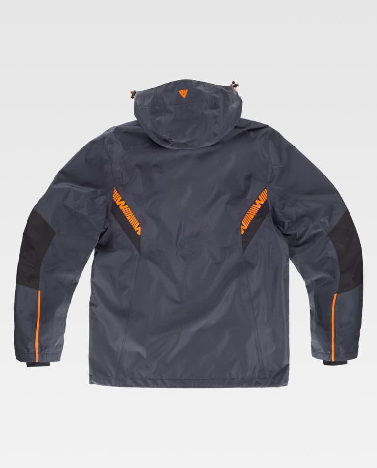 Impermeable Workteam WF3058 Gris Oscuro / Negro / Naranja Flúor