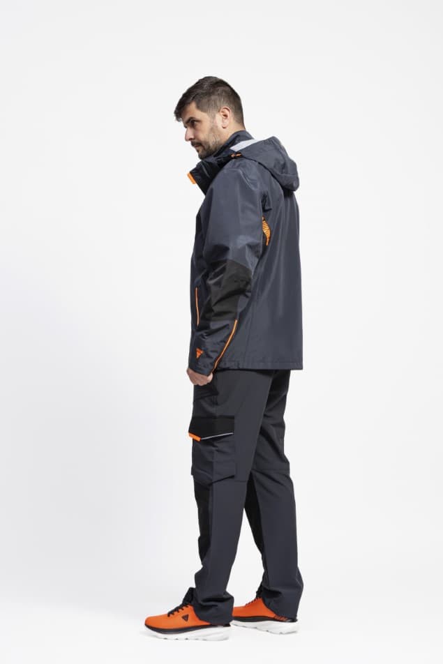 Impermeable Workteam WF3058 Gris Oscuro / Negro / Naranja Flúor