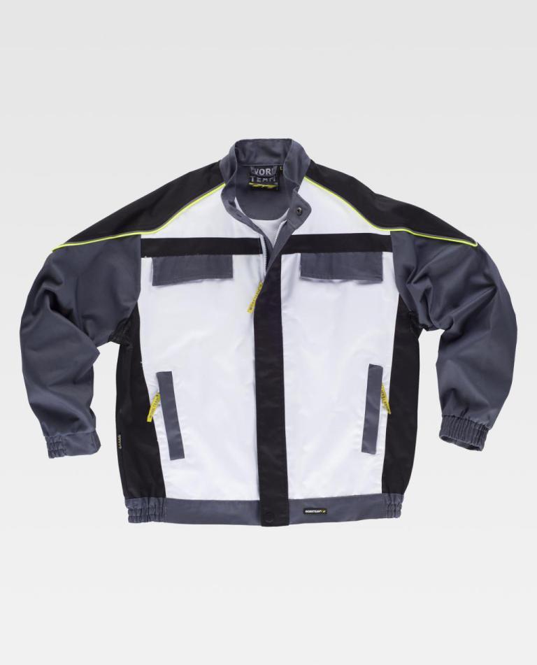 Cazadora Workteam WF5851 Blanco / Negro / Gris Oscuro