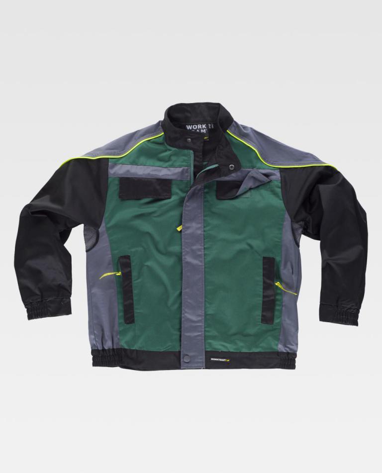 Cazadora Workteam WF5851 Verde / Gris Oscuro / Negro